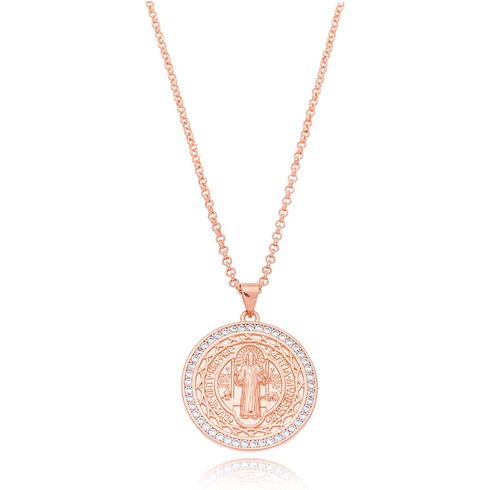 29824_colar_medalha_sao_bento_cravejada_zirconia_transparente_religioso_ouro_rose_semijoias_rosa_valverde