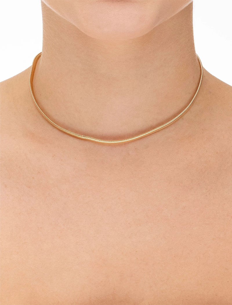 Colar Choker Malha Fina Banho Ouro 18K