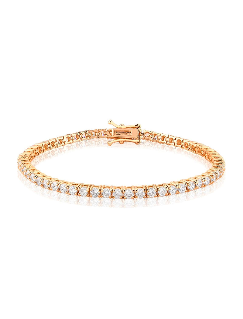 Pulseira Riviera Cravejada Banho Ouro 18K Zircônia