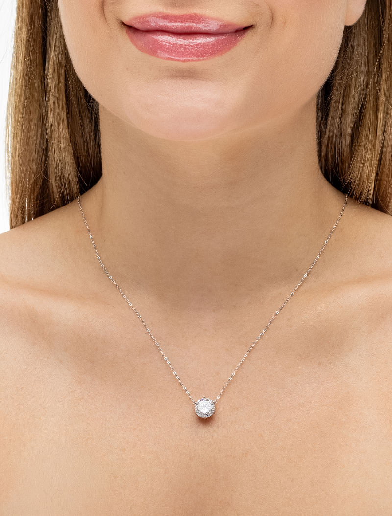 Colar Redondo 9.5mm Prata 925 Moissanite